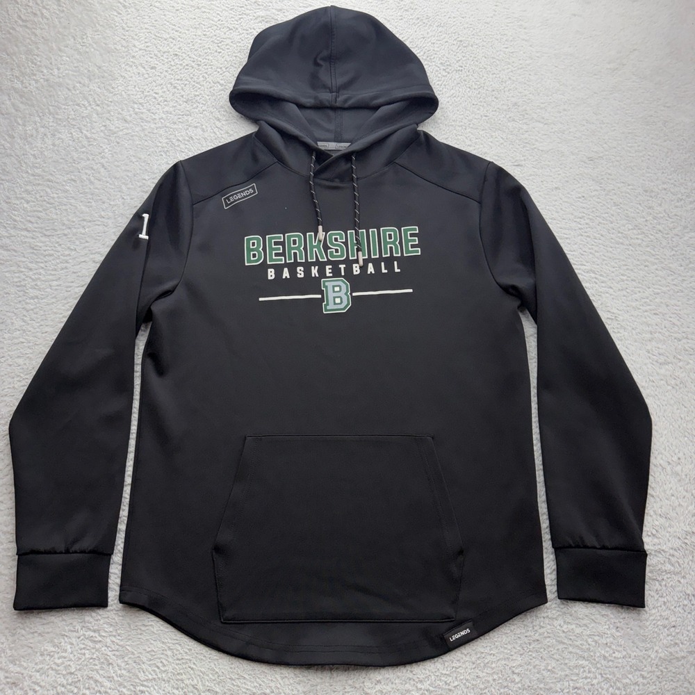 Legends Berkshire Basketball Hoodie Mens Medium Black Performance Pullover Sport